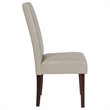 Flash Furniture Greenwich Leather Upholstered Parson Dining Side Chair in Beige