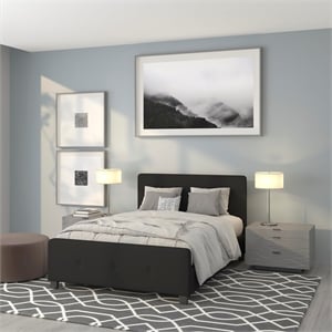 Flash Furniture Tribeca Tufted Full Platform Bed in Black