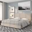 Flash Furniture Riverdale Upholstered King Platform Bed in Beige