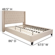 Flash Furniture Riverdale Upholstered Queen Platform Bed in Beige
