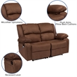 Flash Furniture Harmony Microfiber Upholstered Reclining Sofa in Brown