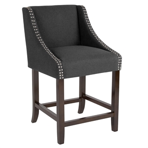 Flash Furniture Carmel 24&quot Upholstered Counter Stool in Black