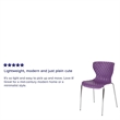 Flash Furniture Lowell Plastic Dining Side Chair in Purple and Chrome