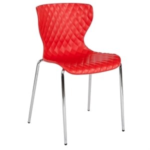 Flash Furniture Lowell Plastic Dining Side Chair Lowell in Red