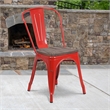 Flash Furniture Metal Stackable Dining Side Chair in Red