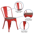 Flash Furniture Metal Stackable Dining Side Chair in Red