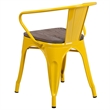 Flash Furniture Metal Dining Arm Chair in Yellow