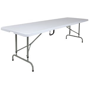 Flash Furniture 96&quot x 29&quot Plastic Bi-Fold Table in Granite White and Gray