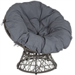 Flash Furniture Swivel Patio Papasan Chair in Gray and Silver