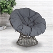 Flash Furniture Swivel Patio Papasan Chair in Gray and Silver