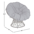 Flash Furniture Swivel Patio Papasan Chair in Gray and Silver
