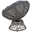 Flash Furniture Swivel Patio Papasan Chair in Gray and Silver