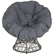 Flash Furniture Swivel Patio Papasan Chair in Gray and Silver