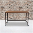 Flash Furniture Livingston Mobile Writing Desk in Brown Oak
