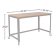 Flash Furniture Livingston Mobile Writing Desk in Brown Oak