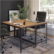 Flash Furniture Livingston Mobile Writing Desk in Brown Oak