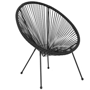 Flash Furniture Valencia 29&quot Oval Patio Chair in Black