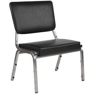 Flash Furniture Hercules Faux Leather Bariatric Reception Chair in Black