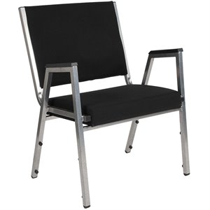 Flash Furniture Hercules Bariatric Reception Arm Chair in Black and Silver
