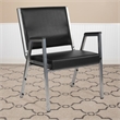 Flash Furniture Hercules Faux Leather Bariatric Arm Chair in Black and Silver