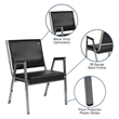 Flash Furniture Hercules Faux Leather Bariatric Arm Chair in Black and Silver