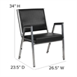 Flash Furniture Hercules Faux Leather Bariatric Arm Chair in Black and Silver