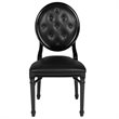 Flash Furniture Hercules King Louis Faux Leather Dining Side Chair in Black