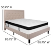 Flash Furniture Roxbury Tufted Queen Platform Bed in Beige