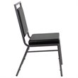 Flash Furniture Hercules Faux Leather Banquet Event Chair in Black and Silver
