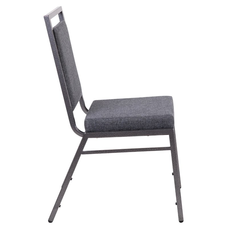 Flash Furniture Hercules Upholstered Banquet Event Chair in Dark Gray and Silver