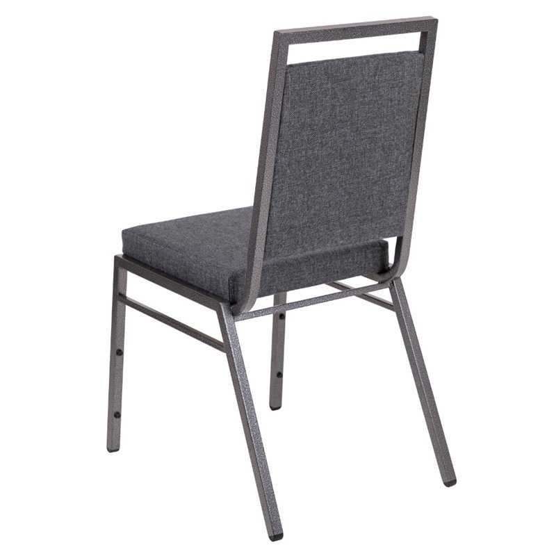 Flash Furniture Hercules Upholstered Banquet Event Chair in Dark Gray and Silver