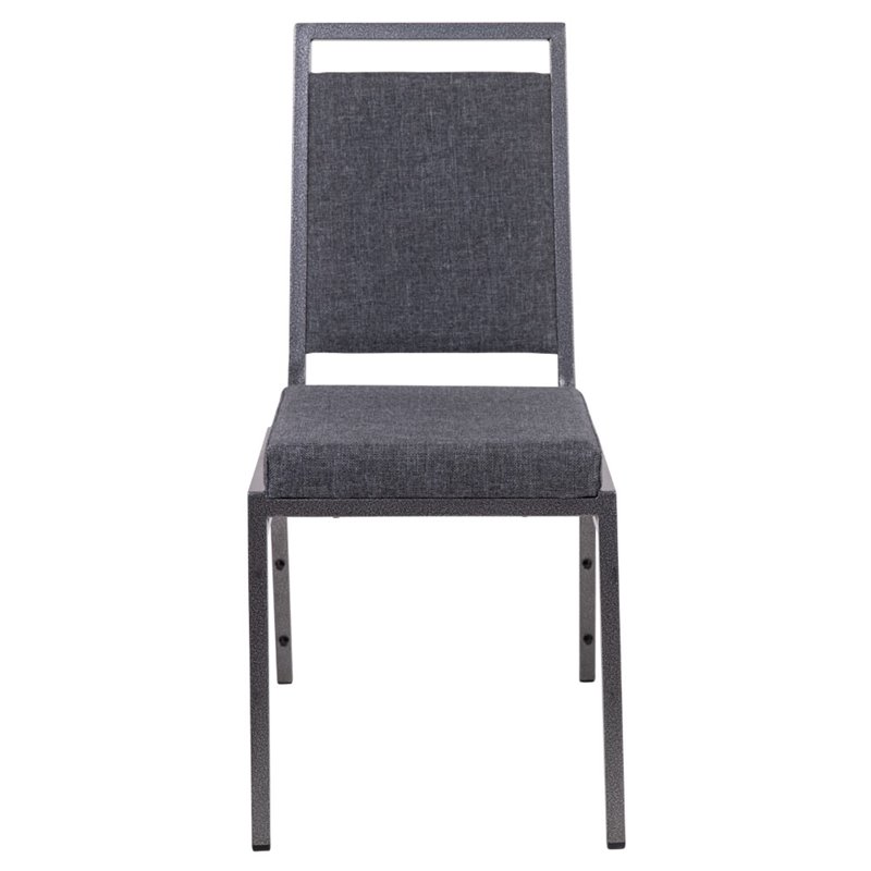 Flash Furniture Hercules Upholstered Banquet Event Chair in Dark Gray and Silver