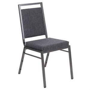 Flash Furniture Hercules Upholstered Banquet Event Chair in Dark Gray and Silver