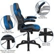 Flash Furniture X10 Ergonomic Faux Leather Racing Gaming Chair in Blue