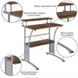 Flash Furniture Clifton Computer Desk in Rustic Walnut and Silver