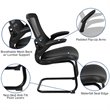 Flash Furniture Mesh Leather Sled Office Side Chair in Black