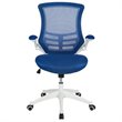 Flash Furniture Mid Back Mesh Office Swivel Chair in Blue and White