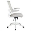 Flash Furniture Mid Back Mesh Office Swivel Chair in Light Gray and White