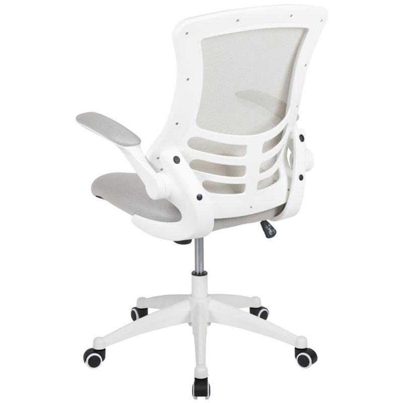 Flash Furniture Mid Back Mesh Office Swivel Chair in Light Gray and White