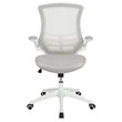Flash Furniture Mid Back Mesh Office Swivel Chair in Light Gray and White
