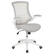 Flash Furniture Mid Back Mesh Office Swivel Chair in Light Gray and White