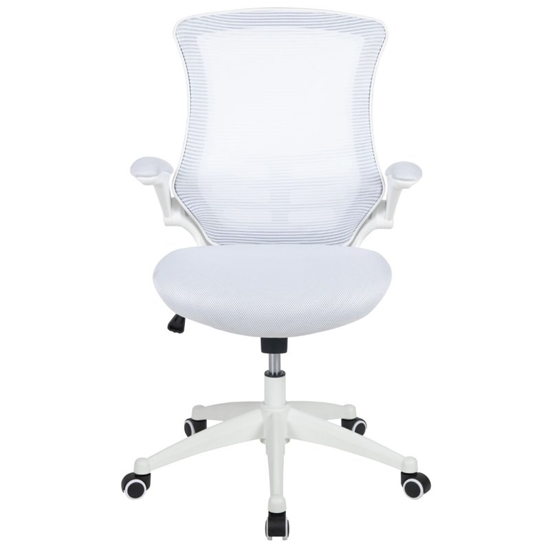 Flash Furniture Mid Back Mesh Office Swivel Chair in White