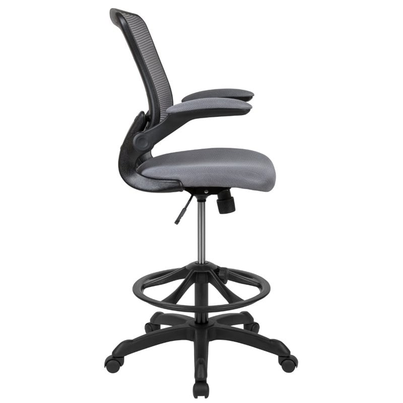 Flash Furniture Mesh Drafting Stool in Dark Gray