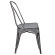 Flash Furniture Distressed Stackable Metal Dining Side Chair in Silver Gray