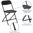 Flash Furniture 11 Piece Plastic Event Folding Table Set in Granite and Black