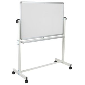 Flash Furniture Hercules 55&quot x 45&quot Double Sided Mobile Whiteboard in White