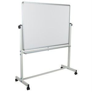 Flash Furniture Hercules 63&quot x 53&quot Double Sided Mobile Whiteboard in White