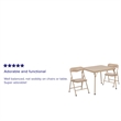 Flash Furniture 3 Piece Square Faux Leather Top Kids Folding Table Set in Tan