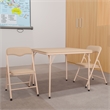 Flash Furniture 3 Piece Square Faux Leather Top Kids Folding Table Set in Tan