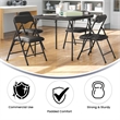 Flash Furniture 5 Piece Square Faux Leather Top Kids Folding Table Set in Black